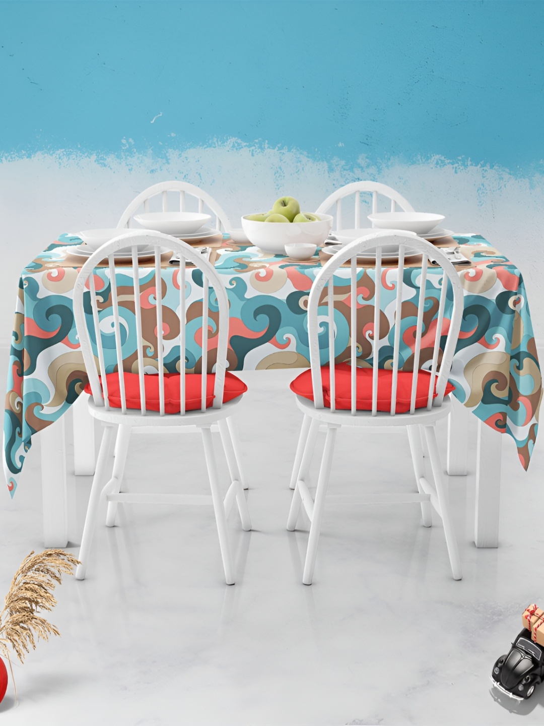 

ArtzFolio Multicoloured Anti-Slip 4-Seater Table Cover, Multi