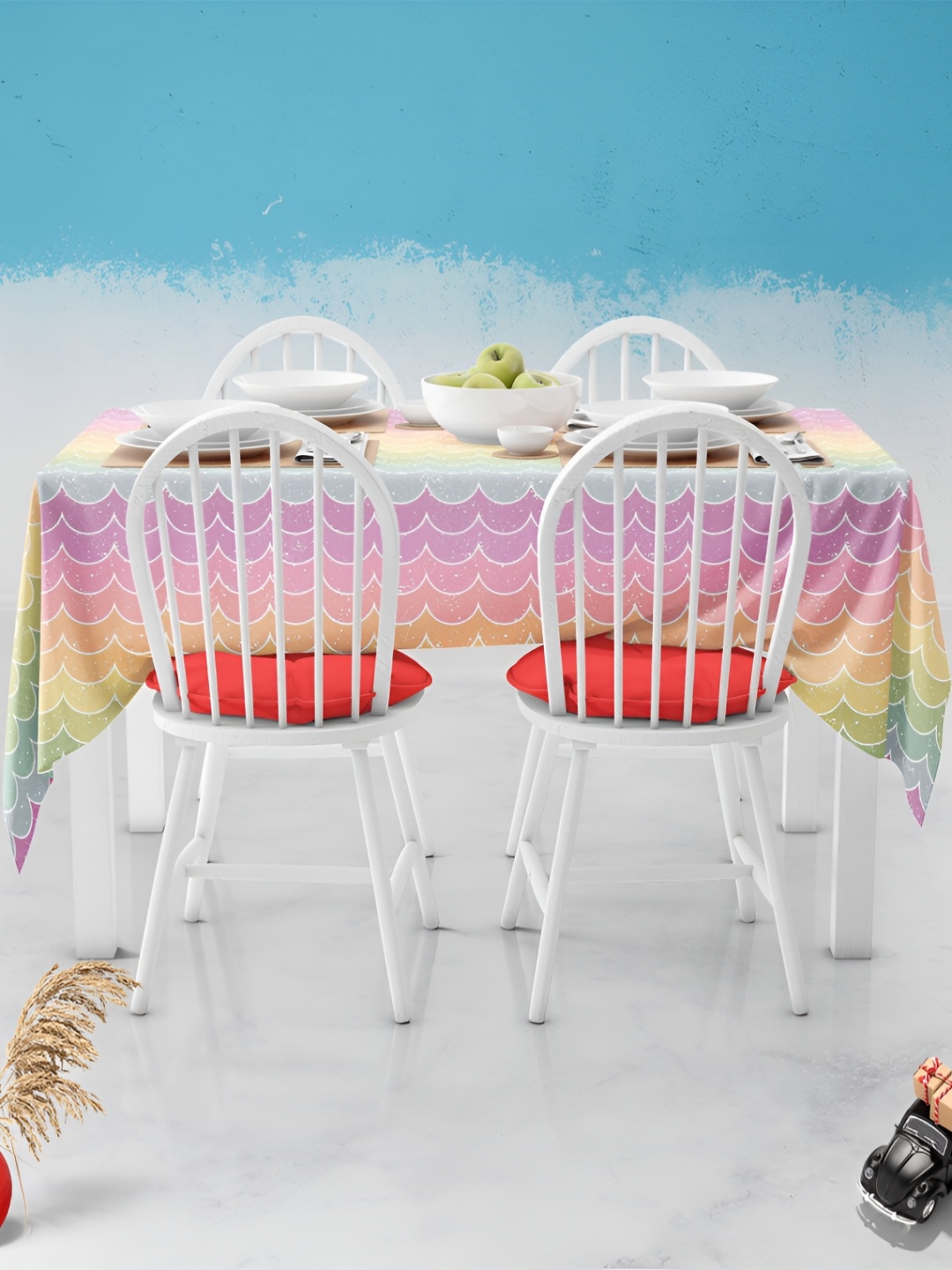 

ArtzFolio Multicoloured Anti-Slip 6-Seater Table Cover, Multi