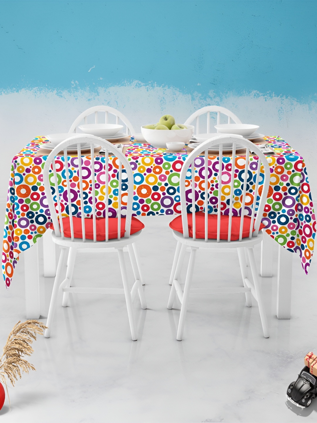 

ArtzFolio Multicoloured Anti-Slip 4-Seater Table Cover, Multi