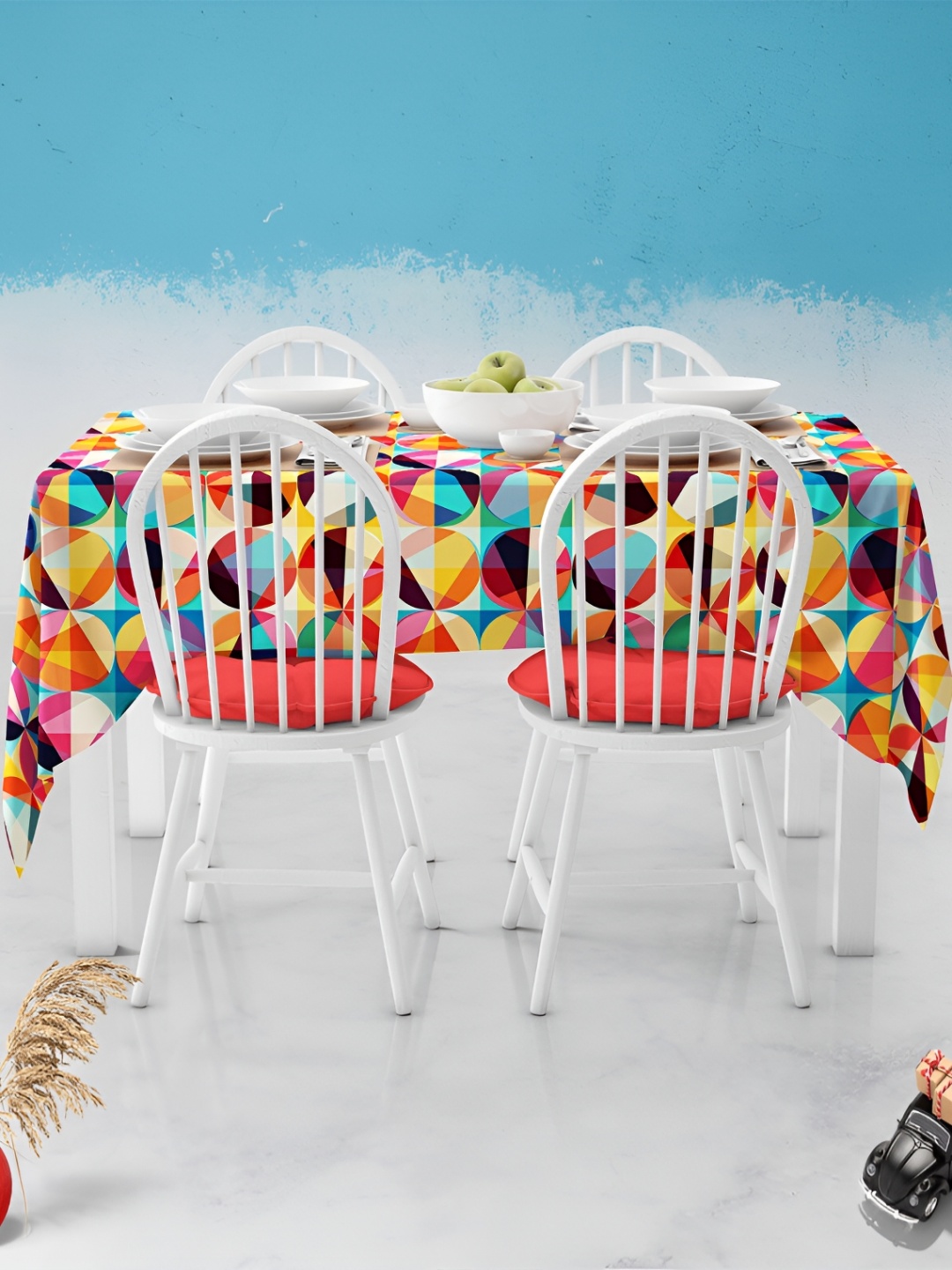 

ArtzFolio Multicoloured Anti-Slip 4-Seater Table Cover, Multi