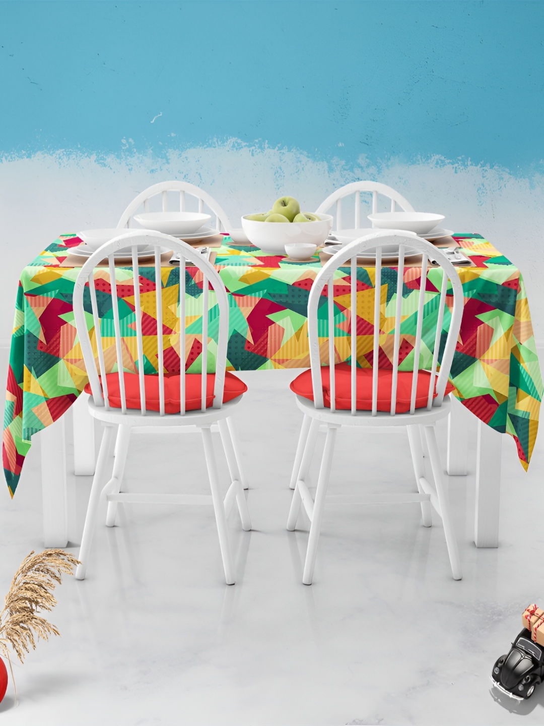 

ArtzFolio Multicoloured Anti-Slip 4-Seater Table Cover, Multi