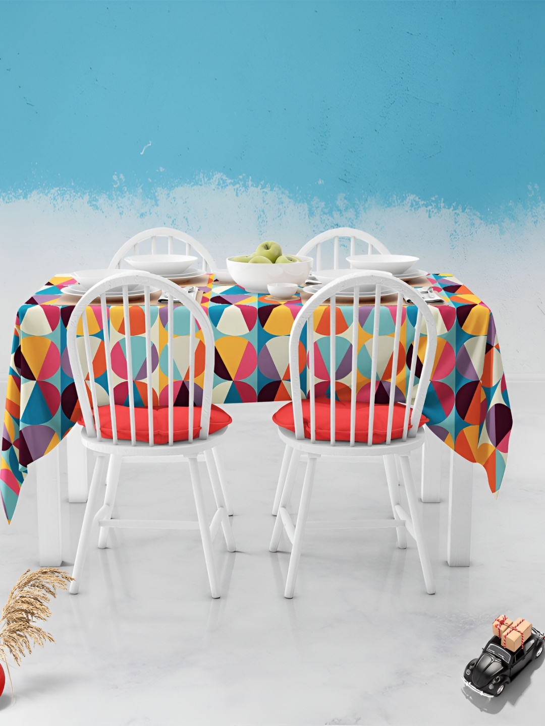 

ArtzFolio Multicoloured Anti-Slip 4-Seater Table Cover, Multi
