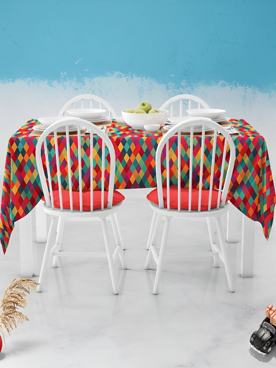 

ArtzFolio Multicoloured Anti-Slip 6-Seater Table Cover, Multi