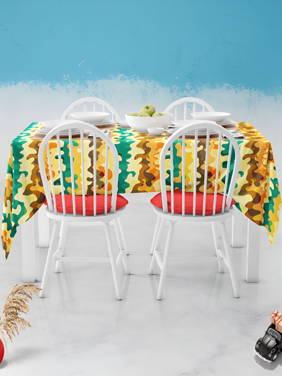 

ArtzFolio Multicoloured Anti-Slip 6-Seater Table Cover, Multi