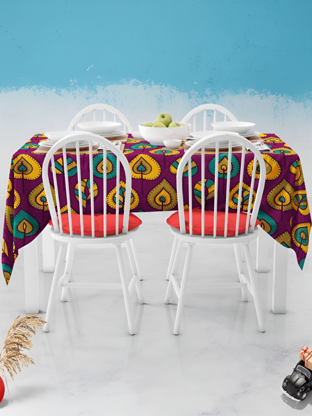 

ArtzFolio Multicoloured Anti-Slip 6-Seater Table Cover, Multi