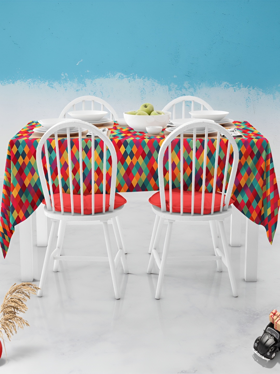 

ArtzFolio Multicoloured Anti-Slip 4-Seater Table Cover, Multi