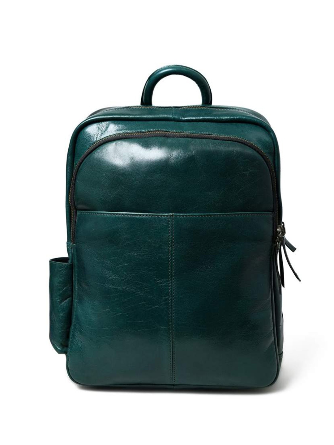 

MaheTri Men Textured Italian Leather Backpack Up to 15 inch, Green