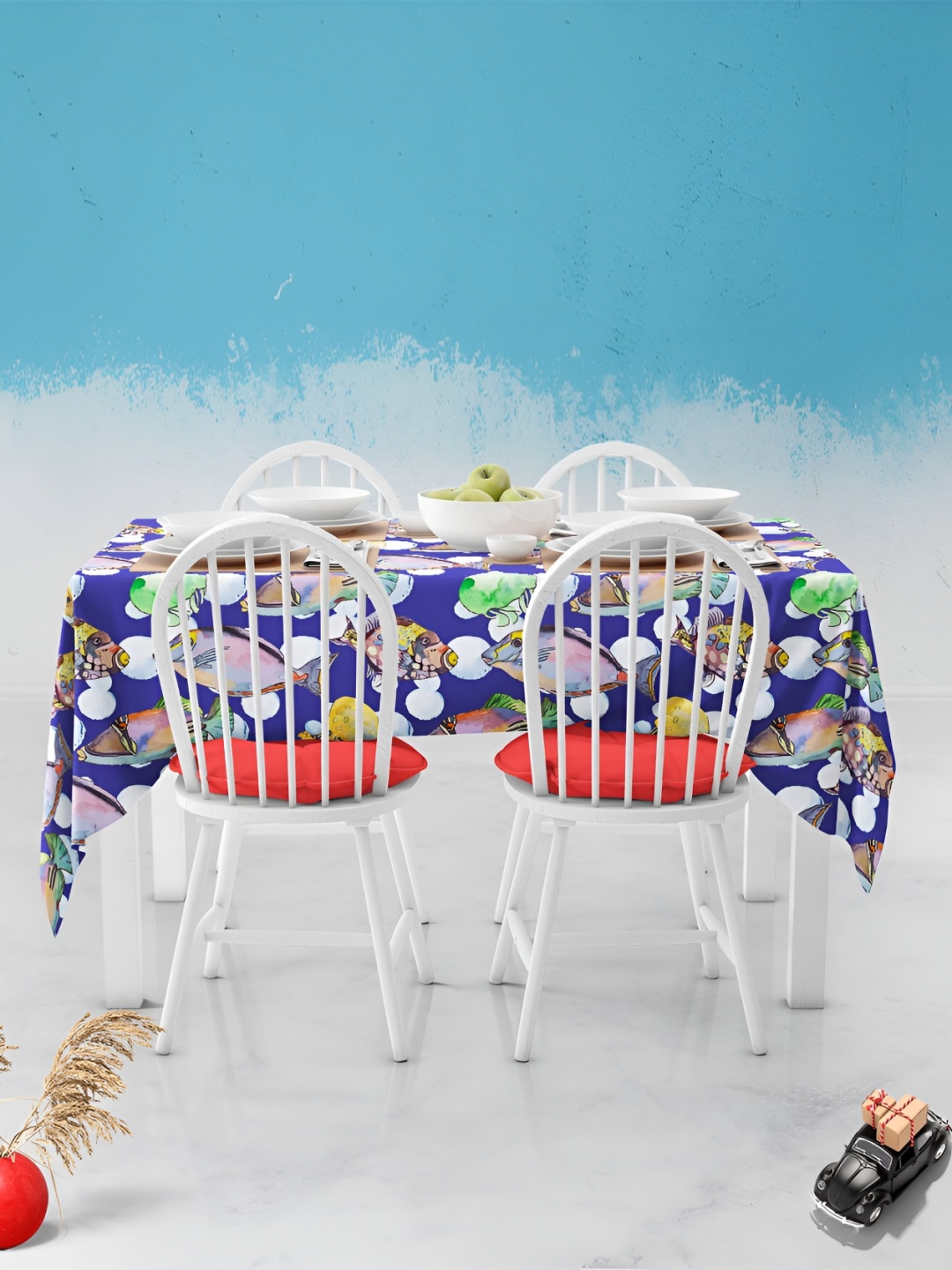 

ArtzFolio Multicoloured Anti-Slip 4-Seater Table Cover, Multi