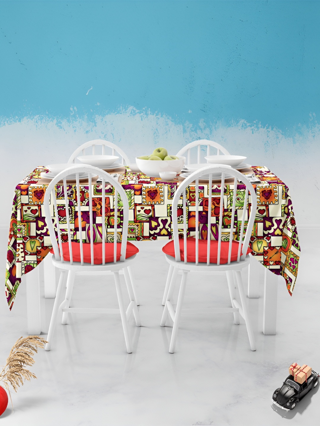 

ArtzFolio Multicoloured Anti-Slip 8-Seater Table Cover, Multi