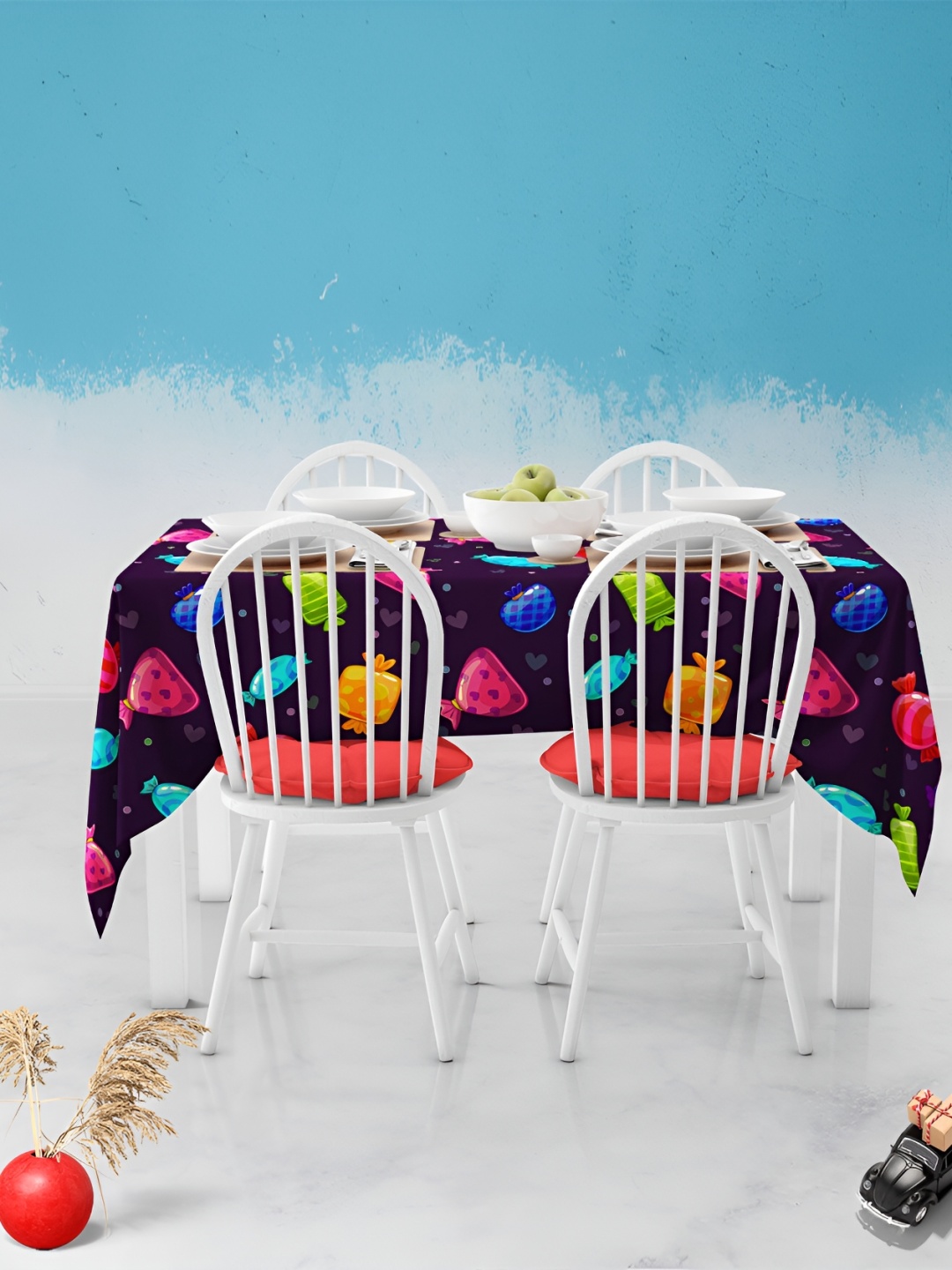 

ArtzFolio Multicoloured Anti-Slip 4-Seater Table Cover, Multi