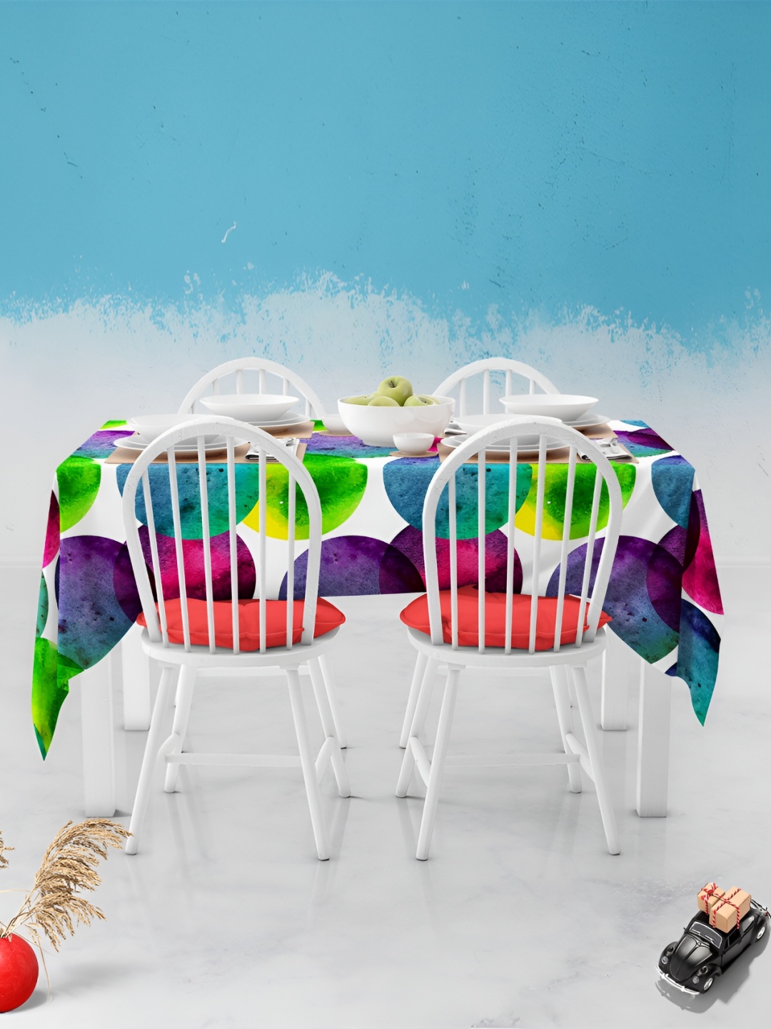 

ArtzFolio Multicoloured Anti-Slip 4-Seater Table Cover, Multi