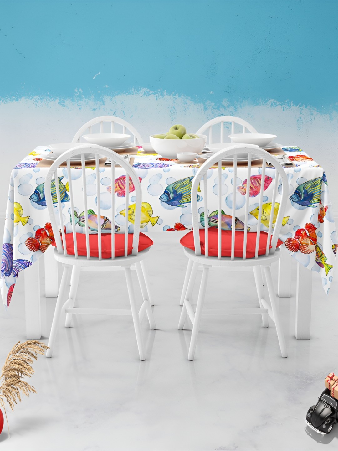 

ArtzFolio Multicoloured Anti-Slip 6-Seater Table Cover, Multi