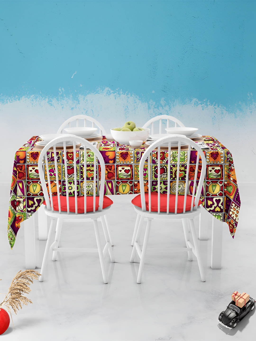 

ArtzFolio Multicoloured Anti-Slip 6-Seater Table Cover, Multi