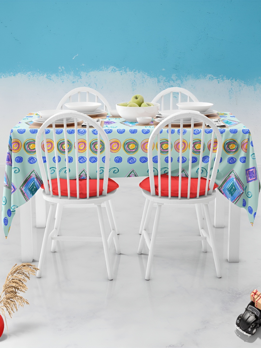 

ArtzFolio Multicoloured Anti-Slip 6-Seater Table Cover, Multi
