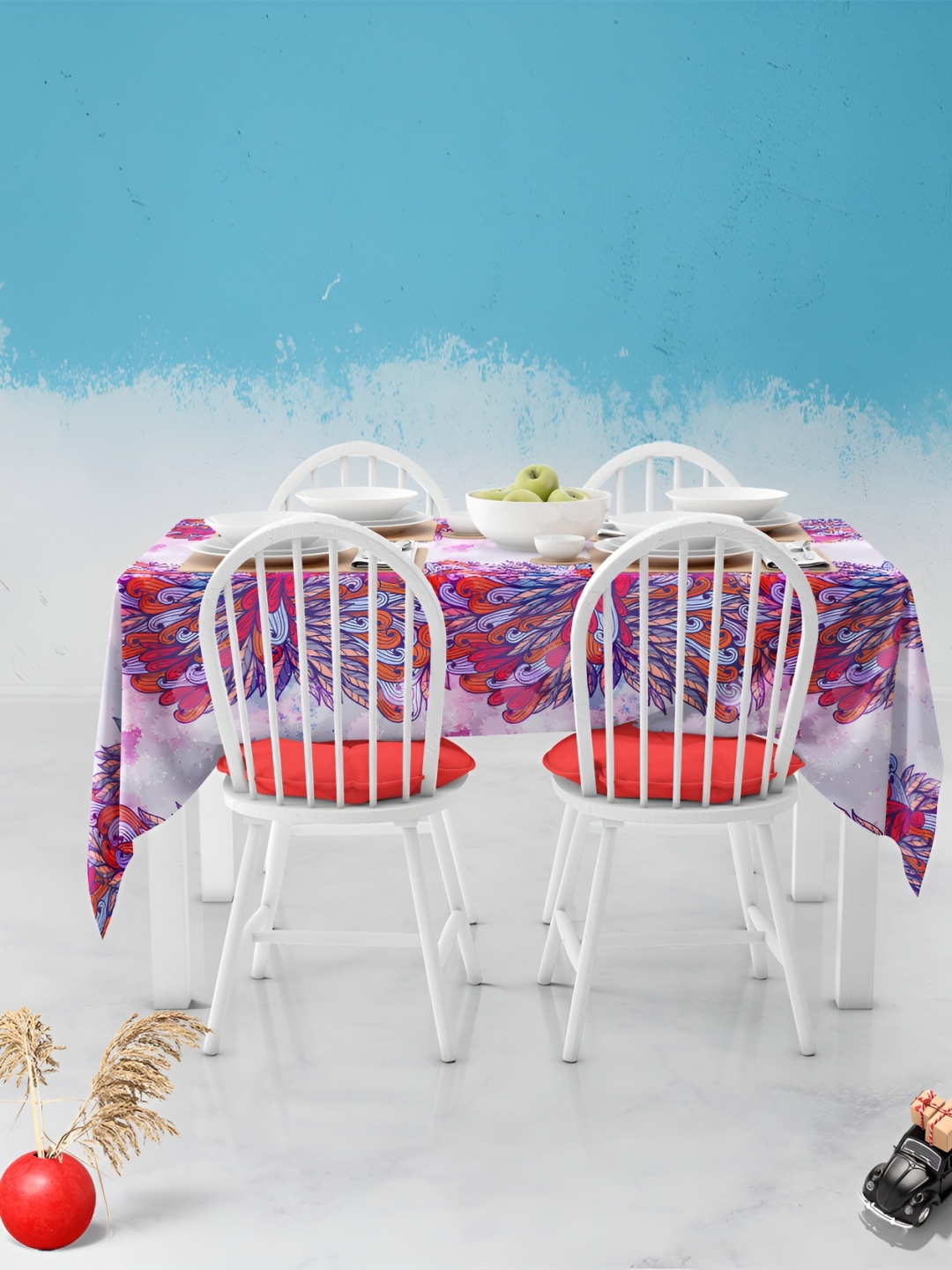 

ArtzFolio Multicoloured Anti-Slip 4-Seater Table Cover, Multi