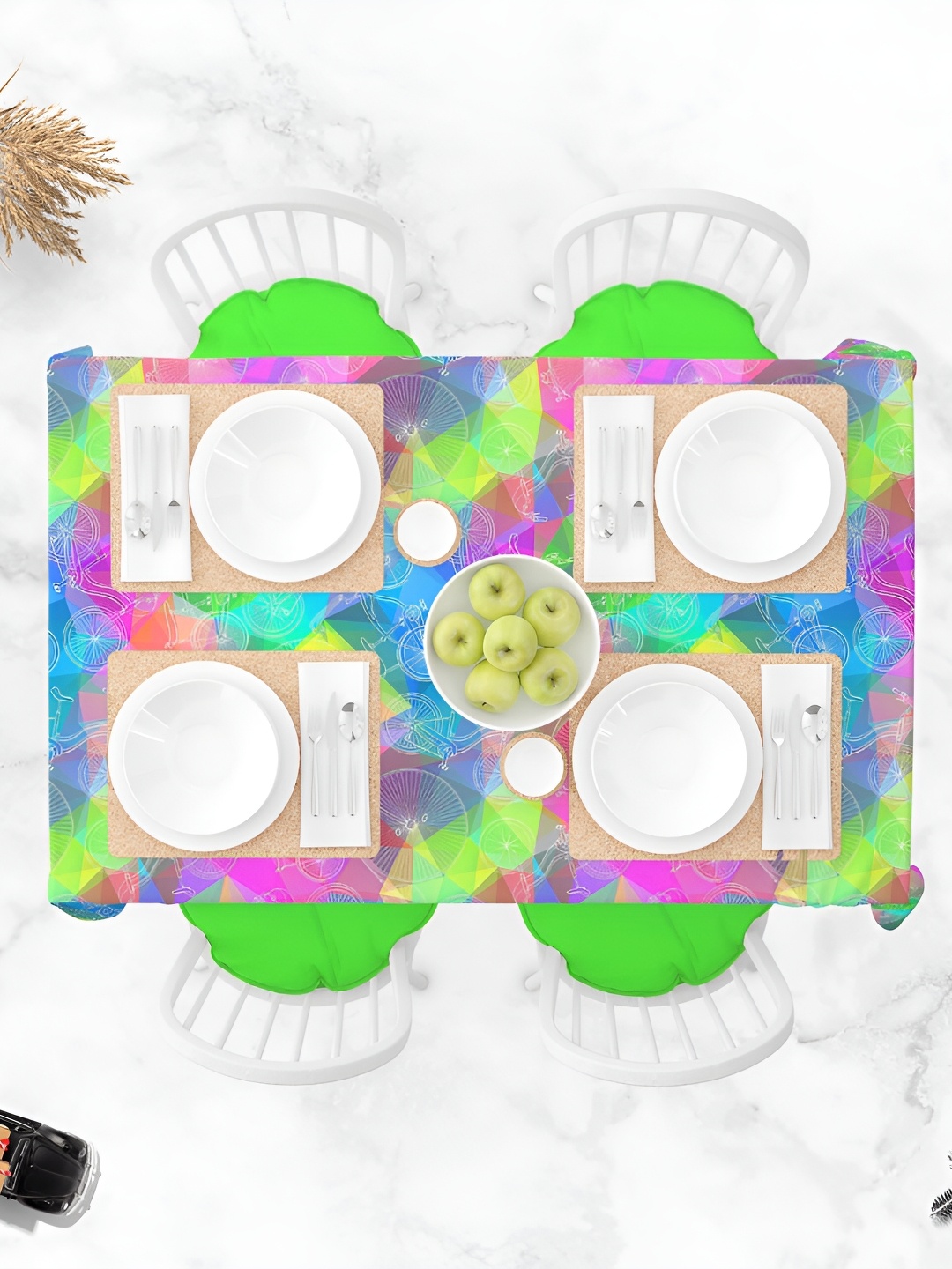 

ArtzFolio Multicoloured Anti-Slip 4-Seater Table Cover, Multi