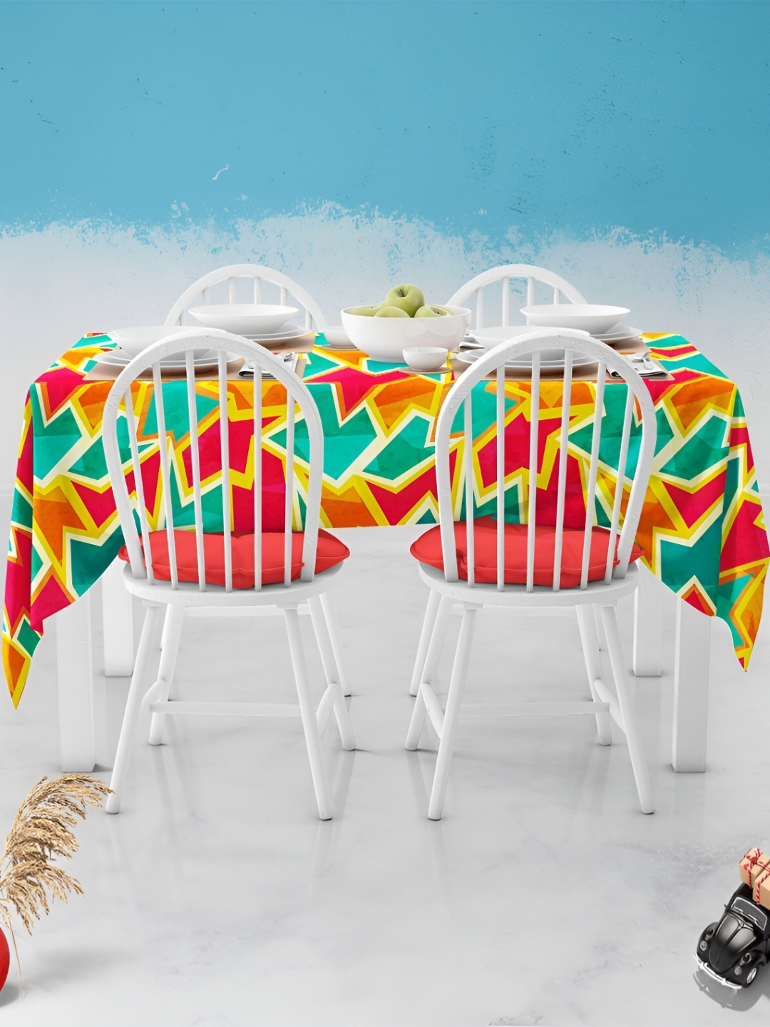 

ArtzFolio Multicoloured Anti-Slip 4-Seater Table Cover, Multi