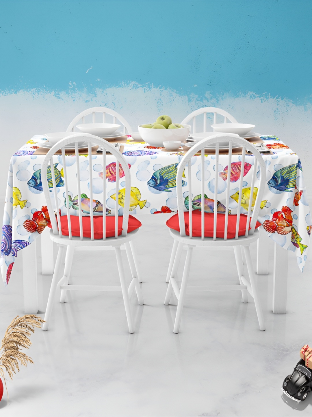 

ArtzFolio Multicoloured Anti-Slip 6-Seater Table Cover, Multi