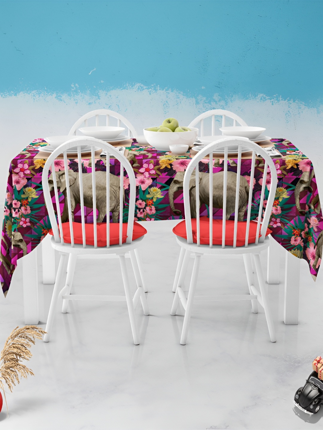 

ArtzFolio Multicoloured Anti-Slip 6-Seater Table Cover, Multi