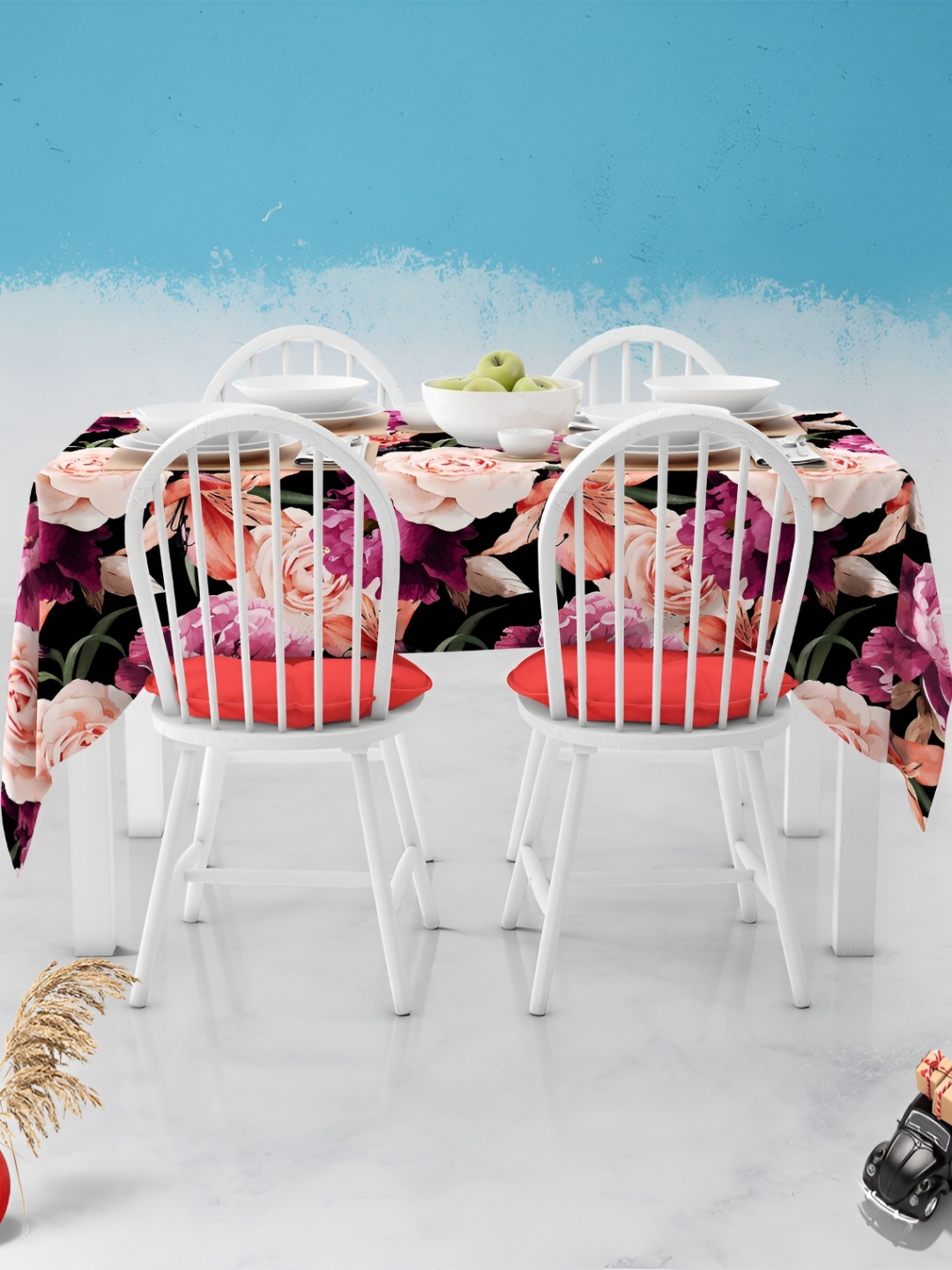 

ArtzFolio Multicoloured Anti-Slip 4-Seater Table Cover, Multi