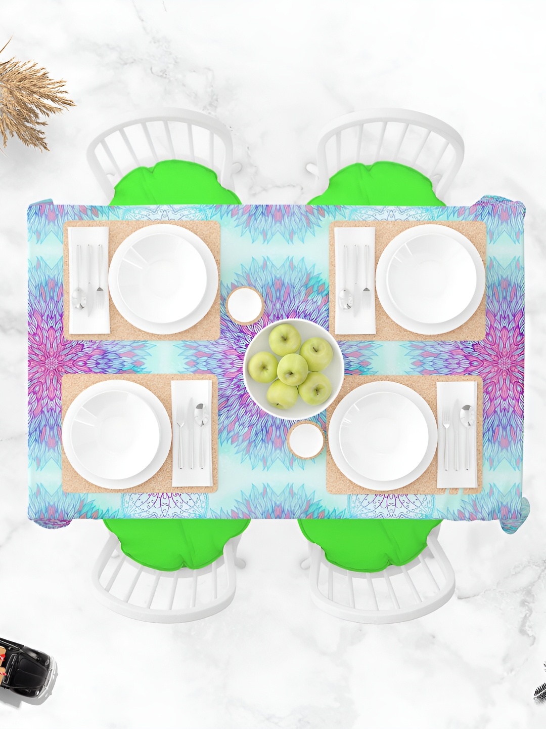

ArtzFolio Multicoloured Anti-Slip 4-Seater Table Cover, Multi