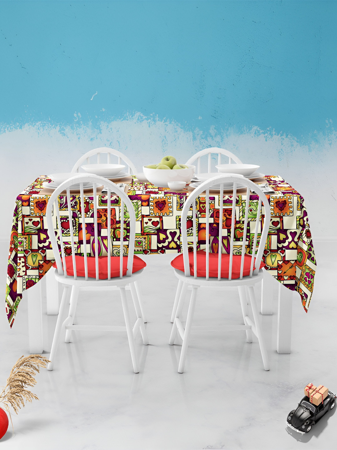 

ArtzFolio Multicoloured Anti-Slip 4-Seater Table Cover, Multi