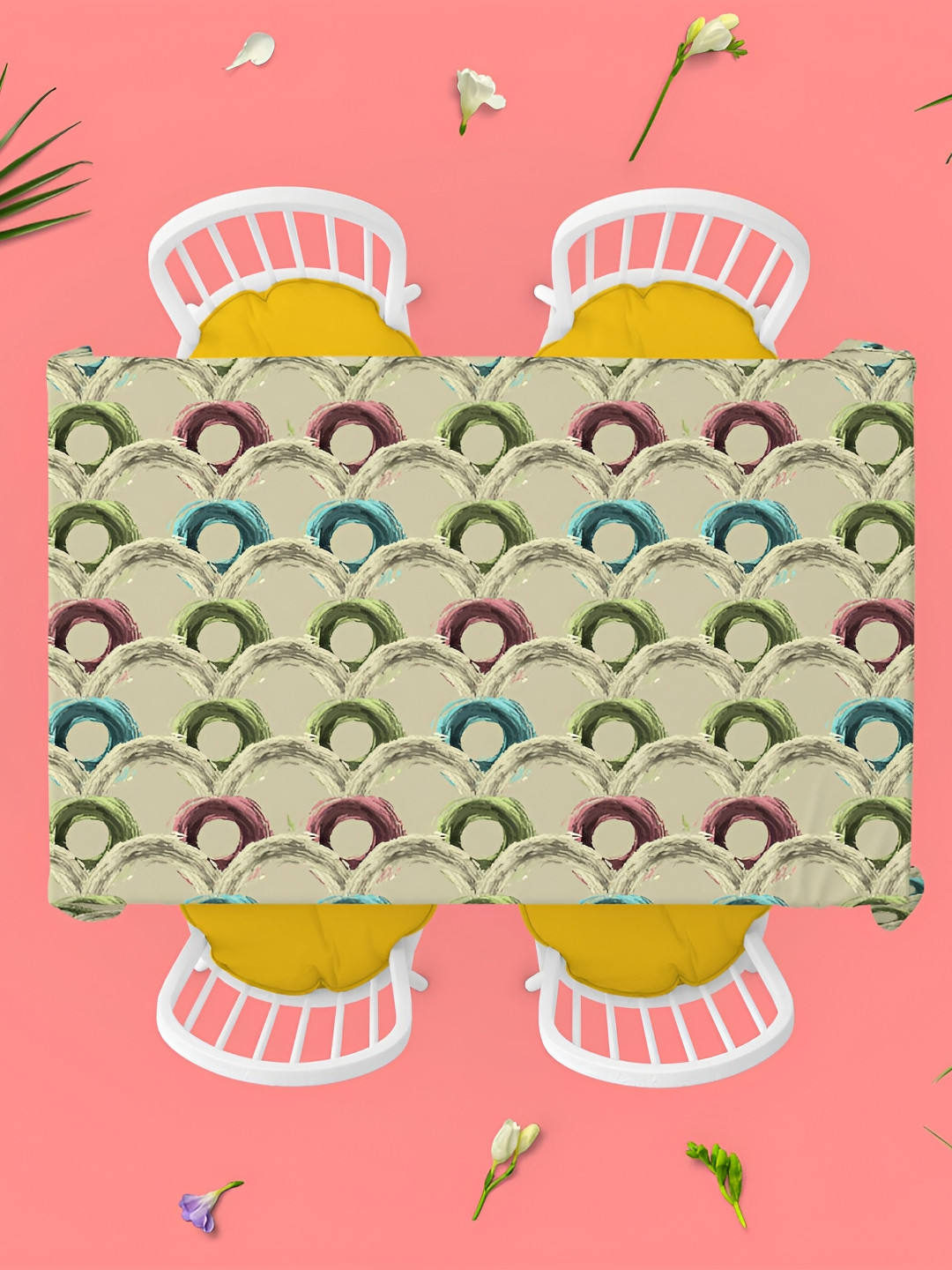 

ArtzFolio Multicoloured Anti-Slip 4-Seater Table Cover, Multi