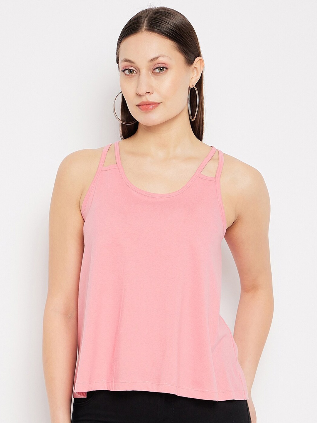 

Hypernation Scoop Neck Cotton Tank Top, Pink