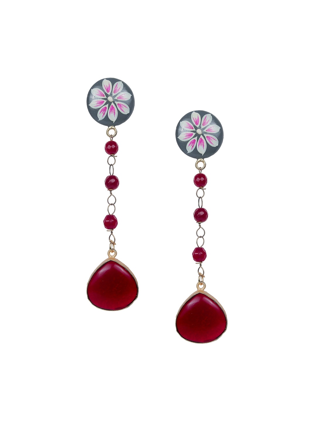 

AITIHYA Gold-Plated Stone-Studded Contemporary Drop Earrings