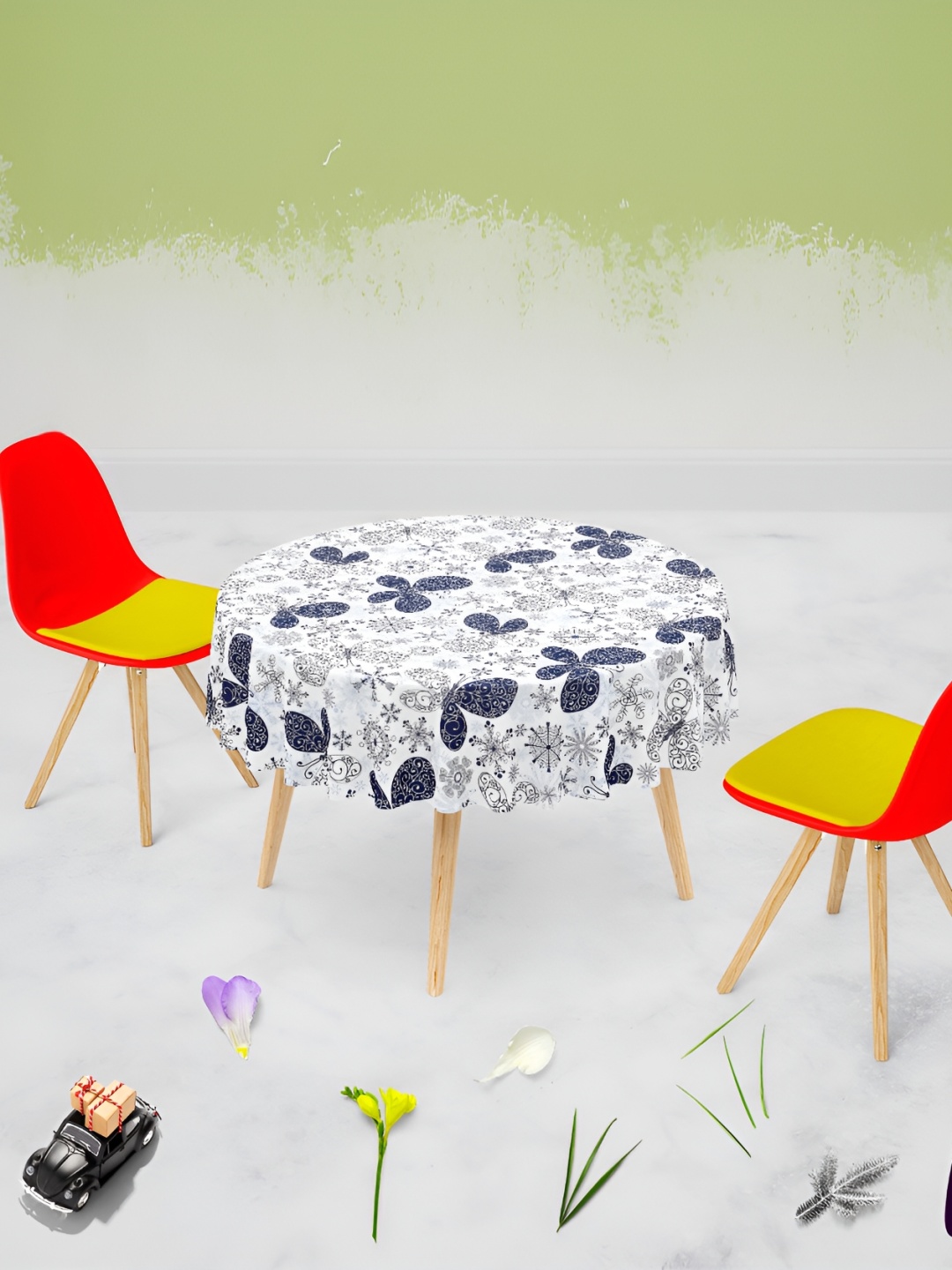 

ArtzFolio Multicoloured Anti-Slip Round 6-Seater Table Cover, Multi