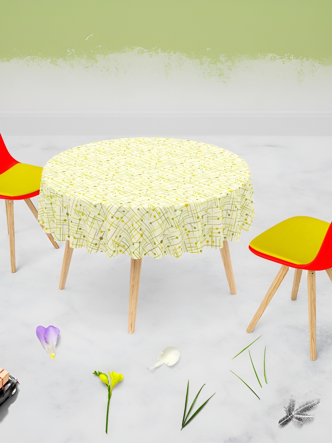 

ArtzFolio Multicoloured Anti-Slip Round 8-Seater Table Cover, Multi