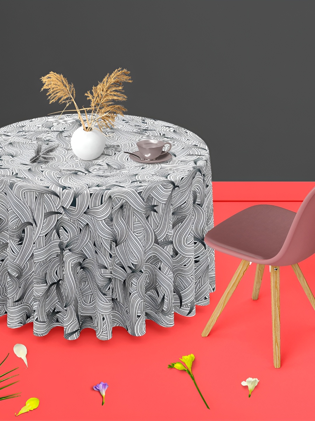 

ArtzFolio Multicoloured Anti-Slip Round 4-Seater Table Cover, Multi