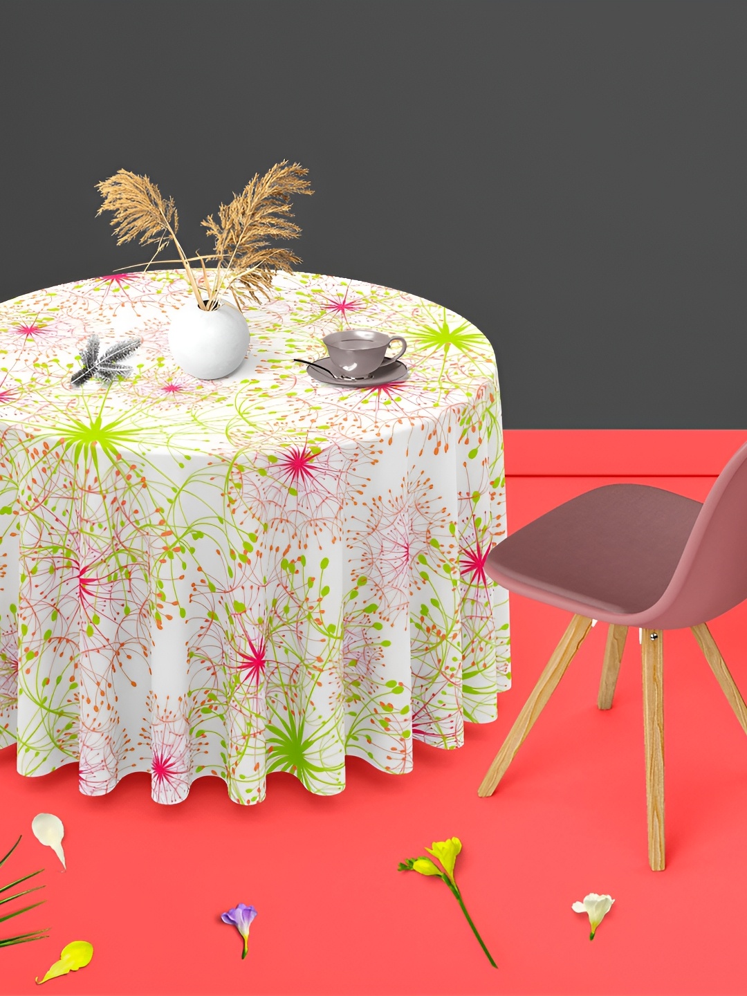 

ArtzFolio Multicoloured Anti-Slip Round 8-Seater Table Cover, Multi