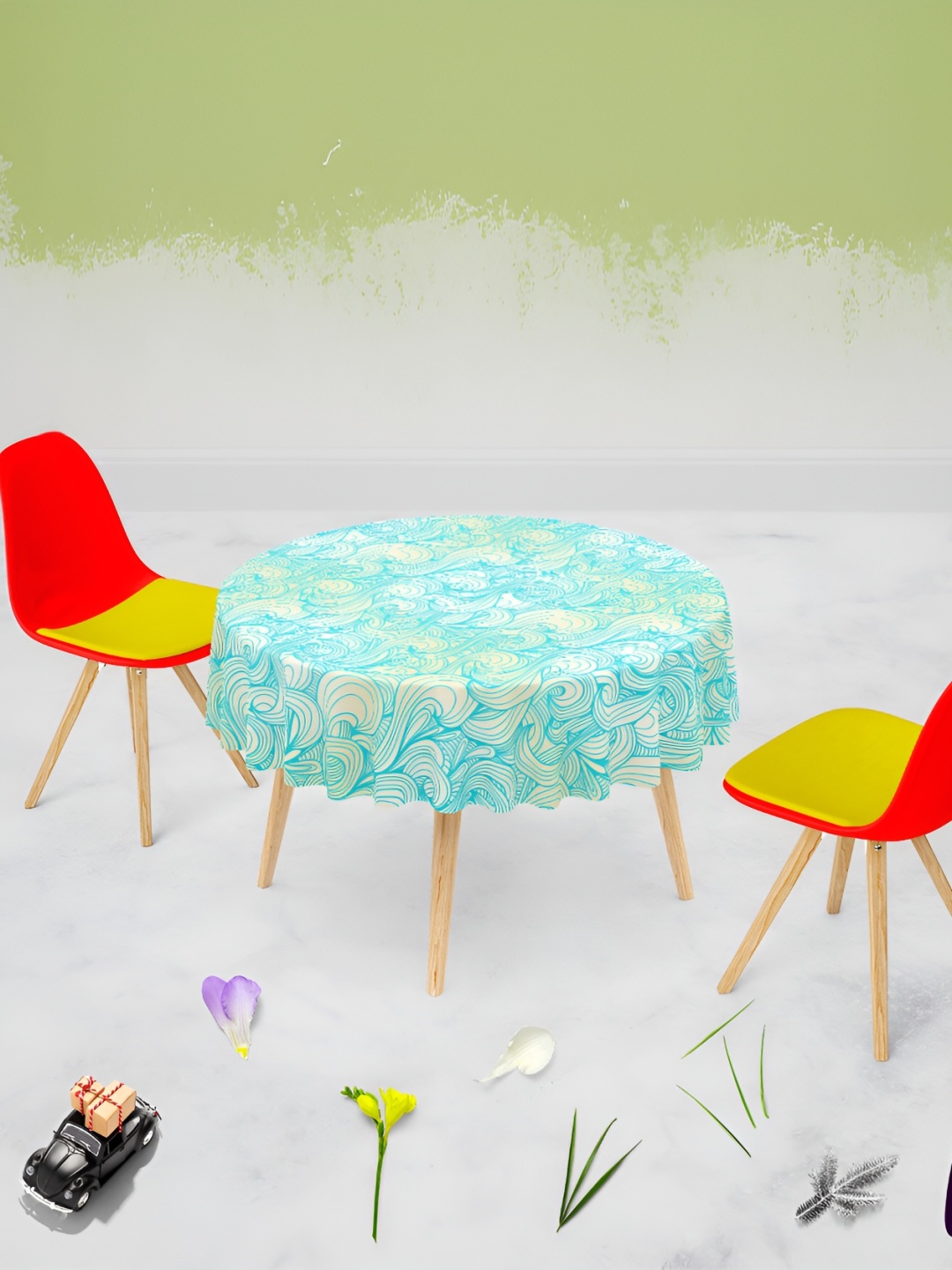 

ArtzFolio Multicoloured Anti-Slip Round 4-Seater Table Cover, Multi