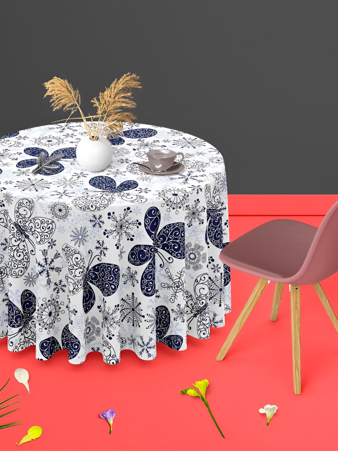 

ArtzFolio Multicoloured Anti-Slip Round 4-Seater Table Cover, Multi