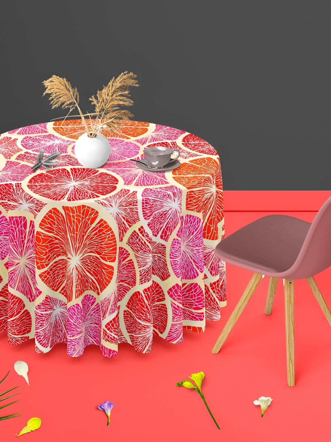 

ArtzFolio Multicoloured Anti-Slip Round 8-Seater Table Cover, Multi