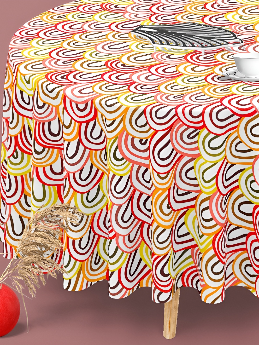 

ArtzFolio Multicoloured Anti-Slip Round 8-Seater Table Cover, Multi