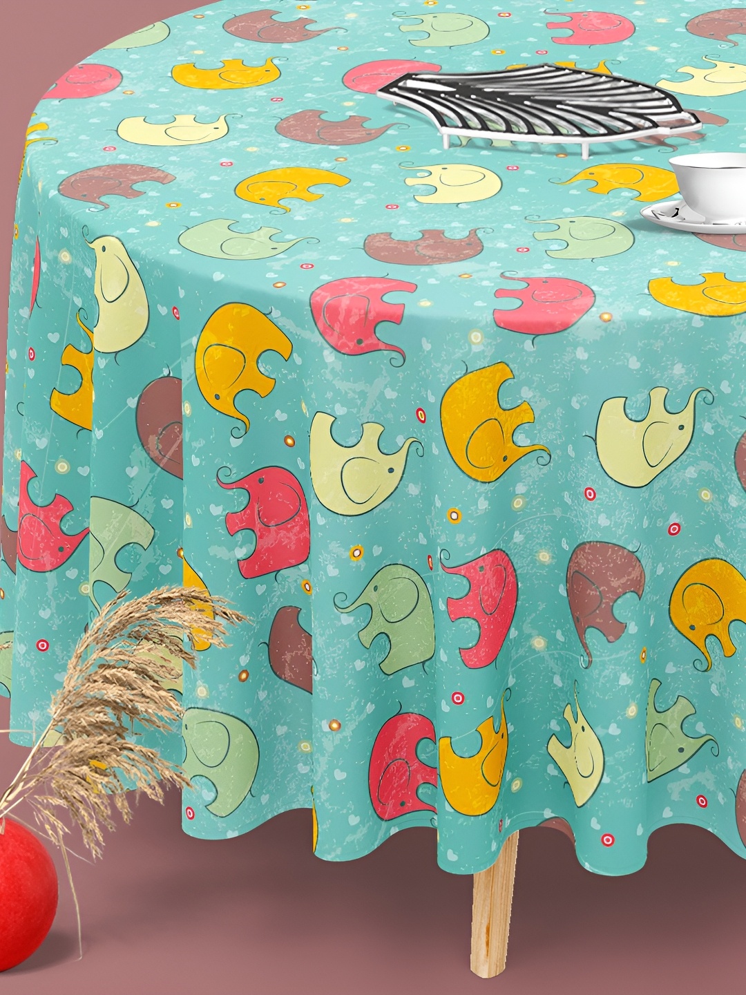 

ArtzFolio Multicoloured Anti-Slip Round 8-Seater Table Cover, Multi
