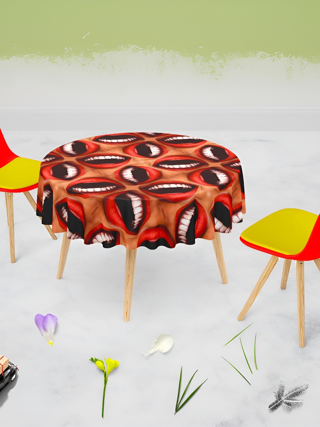 

ArtzFolio Multicoloured Anti-Slip Round 6-Seater Table Cover, Multi