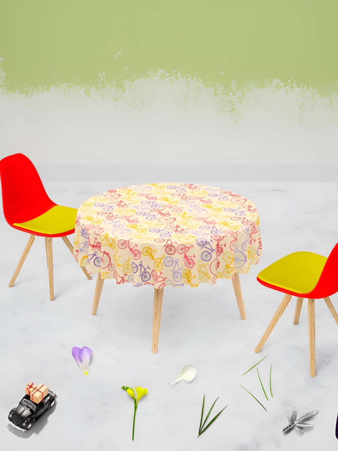 

ArtzFolio Multicoloured Anti-Slip Round 6-Seater Table Cover, Multi