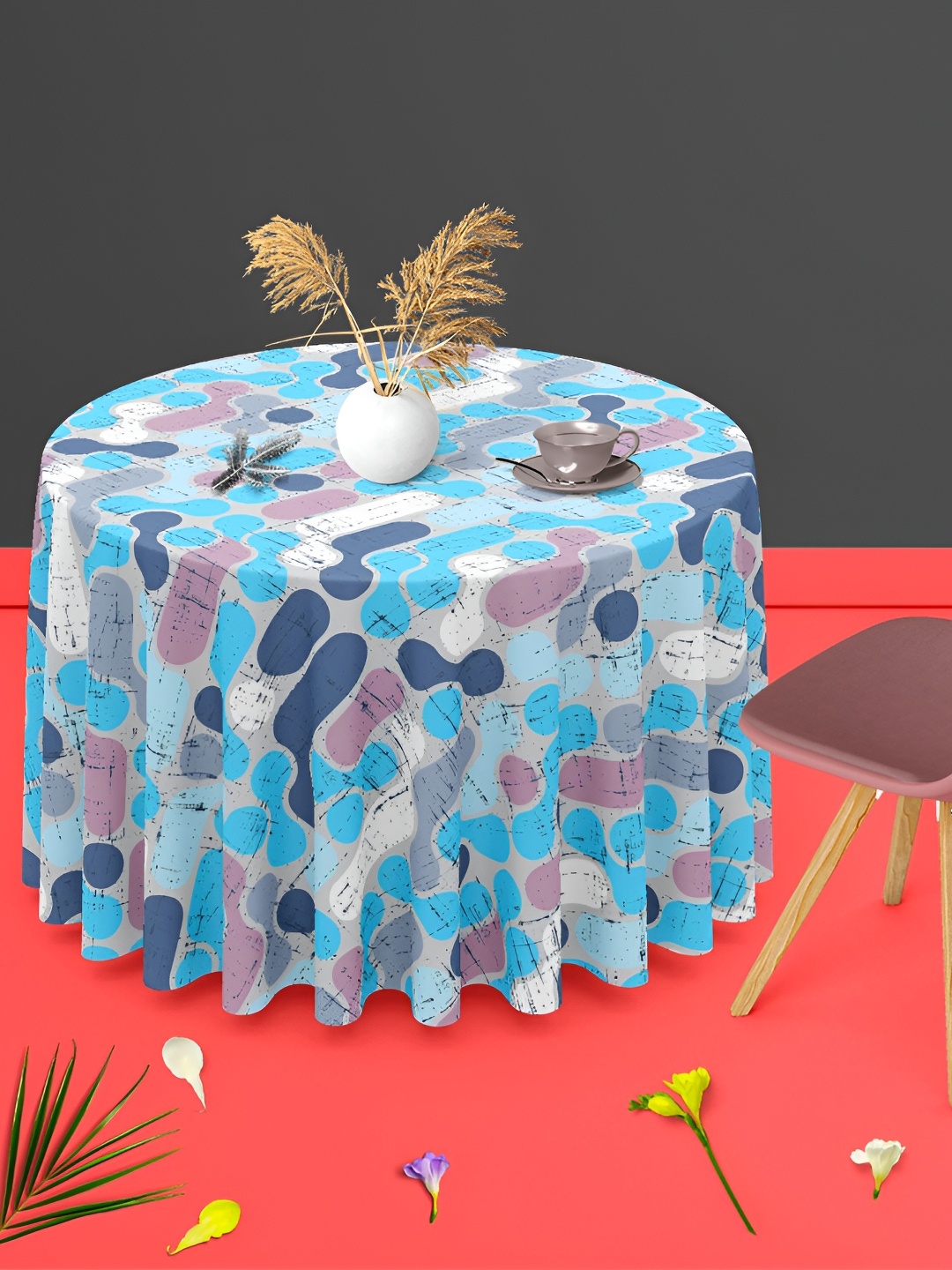 

ArtzFolio Multicoloured Anti-Slip Round 8-Seater Table Cover, Multi