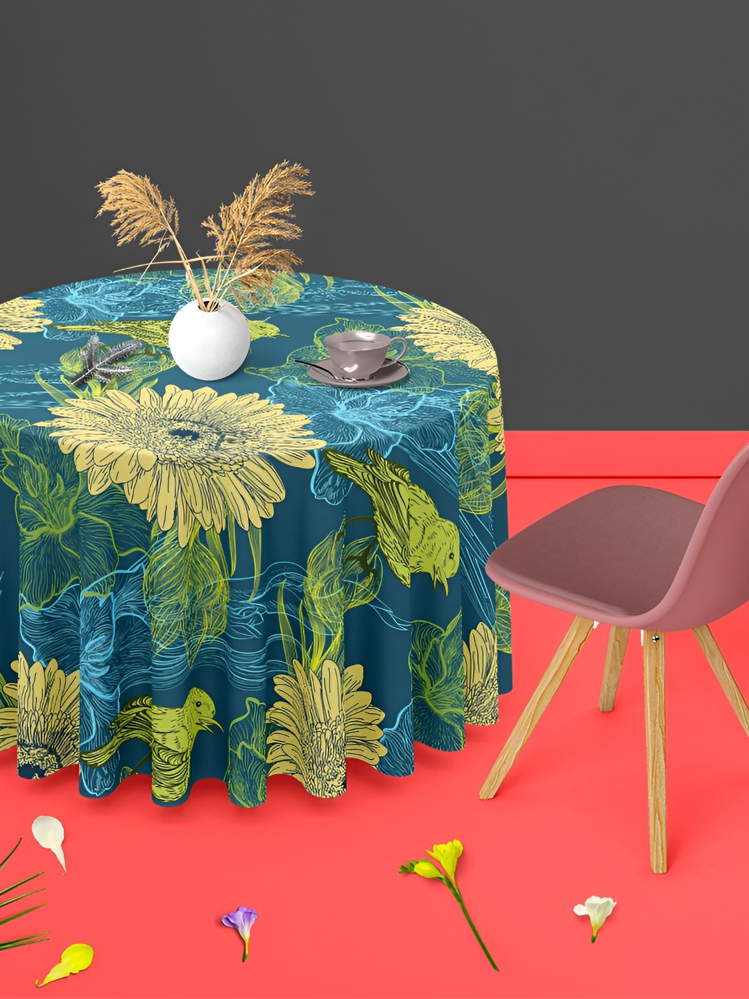 

ArtzFolio Multicoloured Anti-Slip Round 8-Seater Table Cover, Multi