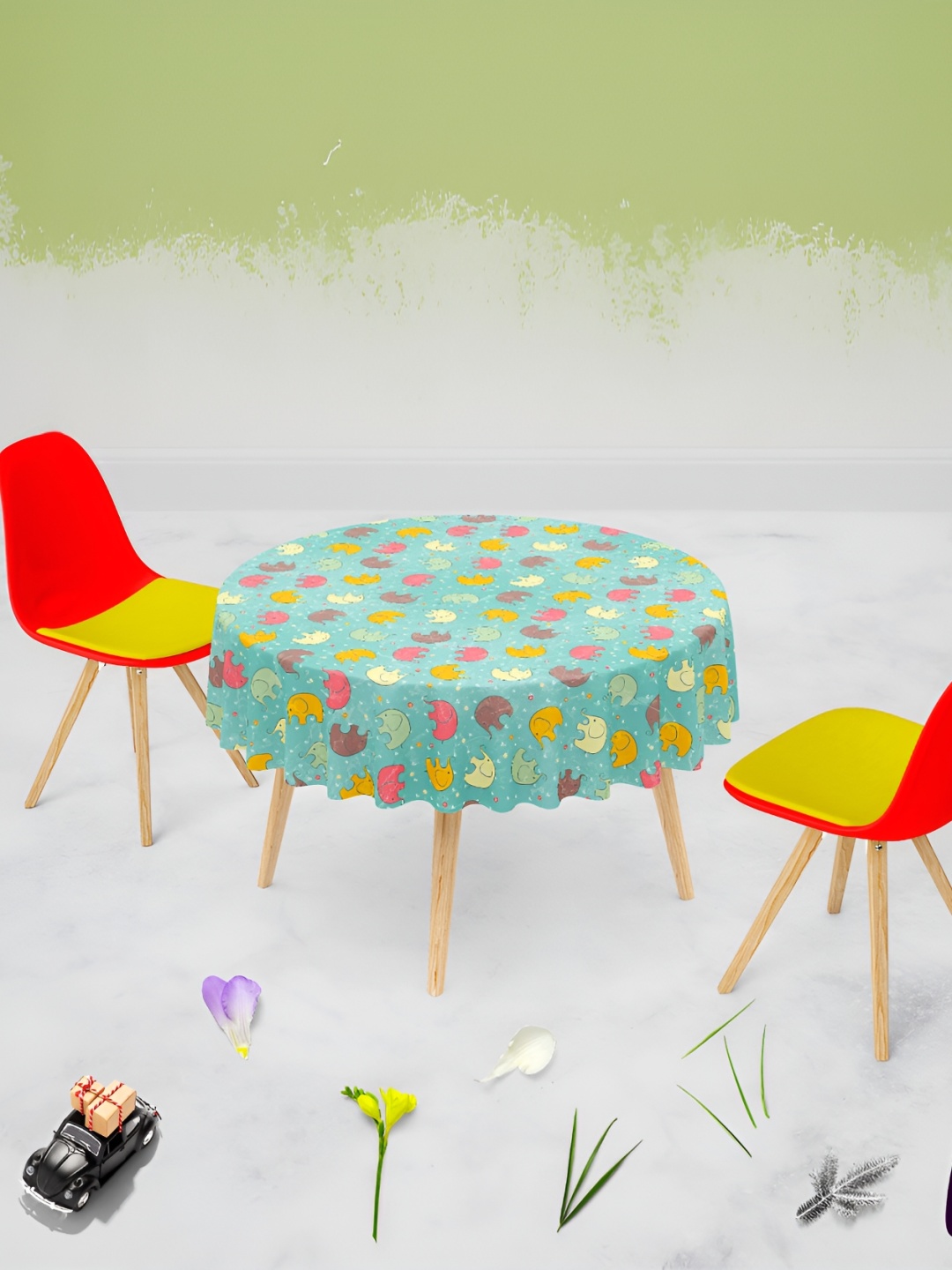 

ArtzFolio Multicoloured Anti-Slip Round 6-Seater Table Cover, Multi