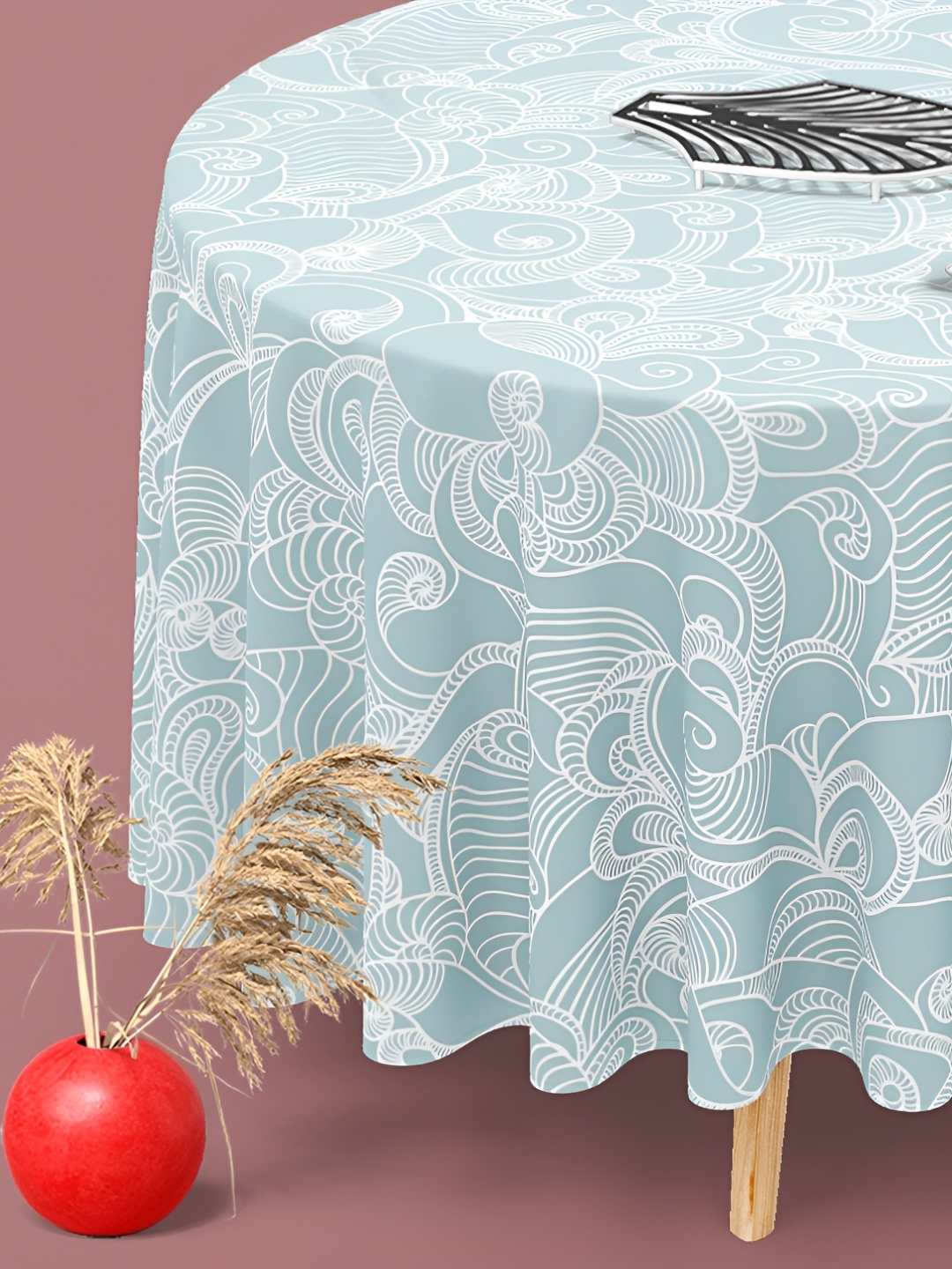 

ArtzFolio Multicoloured Anti-Slip Round 8-Seater Table Cover, Multi