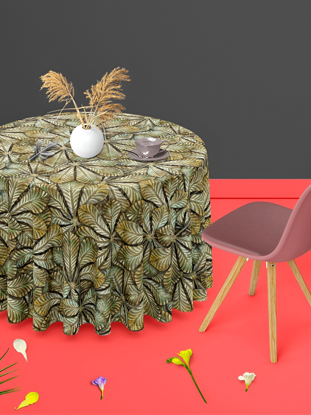 

ArtzFolio Multicoloured Anti-Slip Round 4-Seater Table Cover, Multi