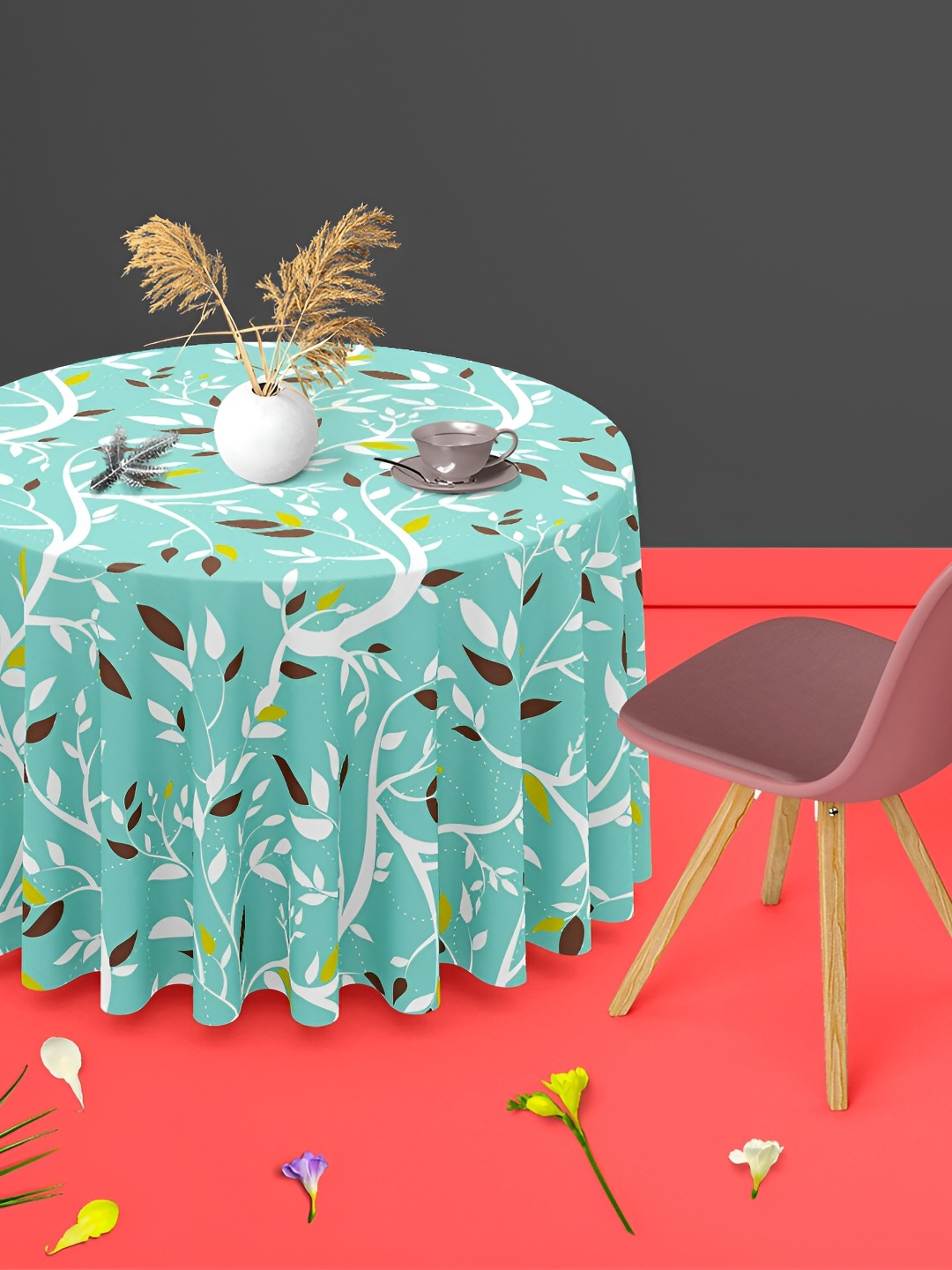

ArtzFolio Multicoloured Anti-Slip Round 8-Seater Table Cover, Multi