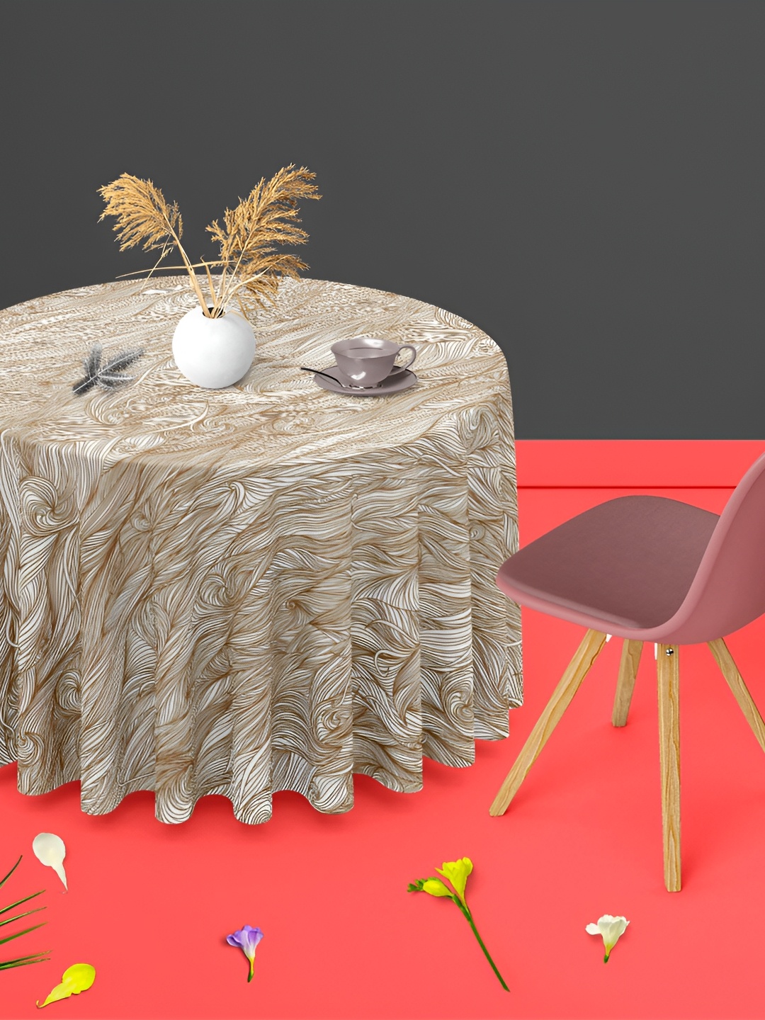 

ArtzFolio Multicoloured Anti-Slip Round 6-Seater Table Cover, Multi