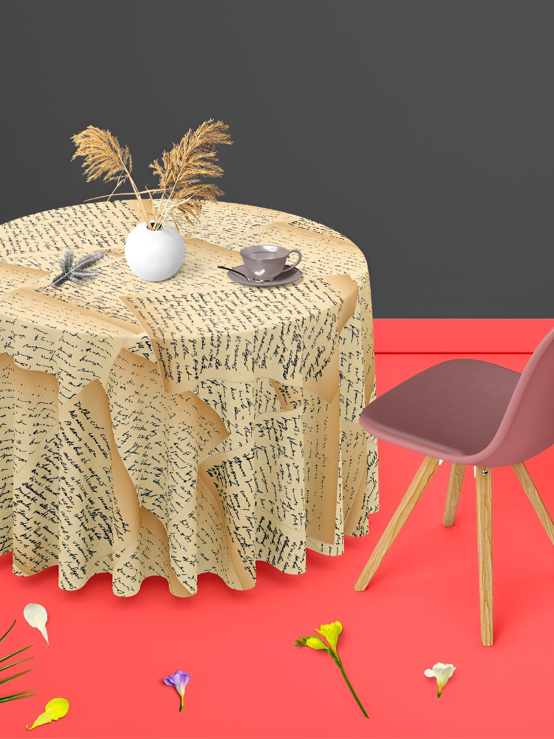 

ArtzFolio Multicoloured Anti-Slip Round 4-Seater Table Cover, Multi