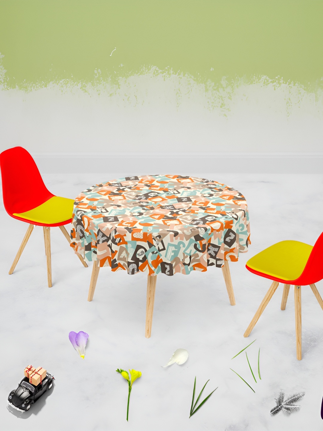 

ArtzFolio Multicoloured Anti-Slip Round 6-Seater Table Cover, Multi