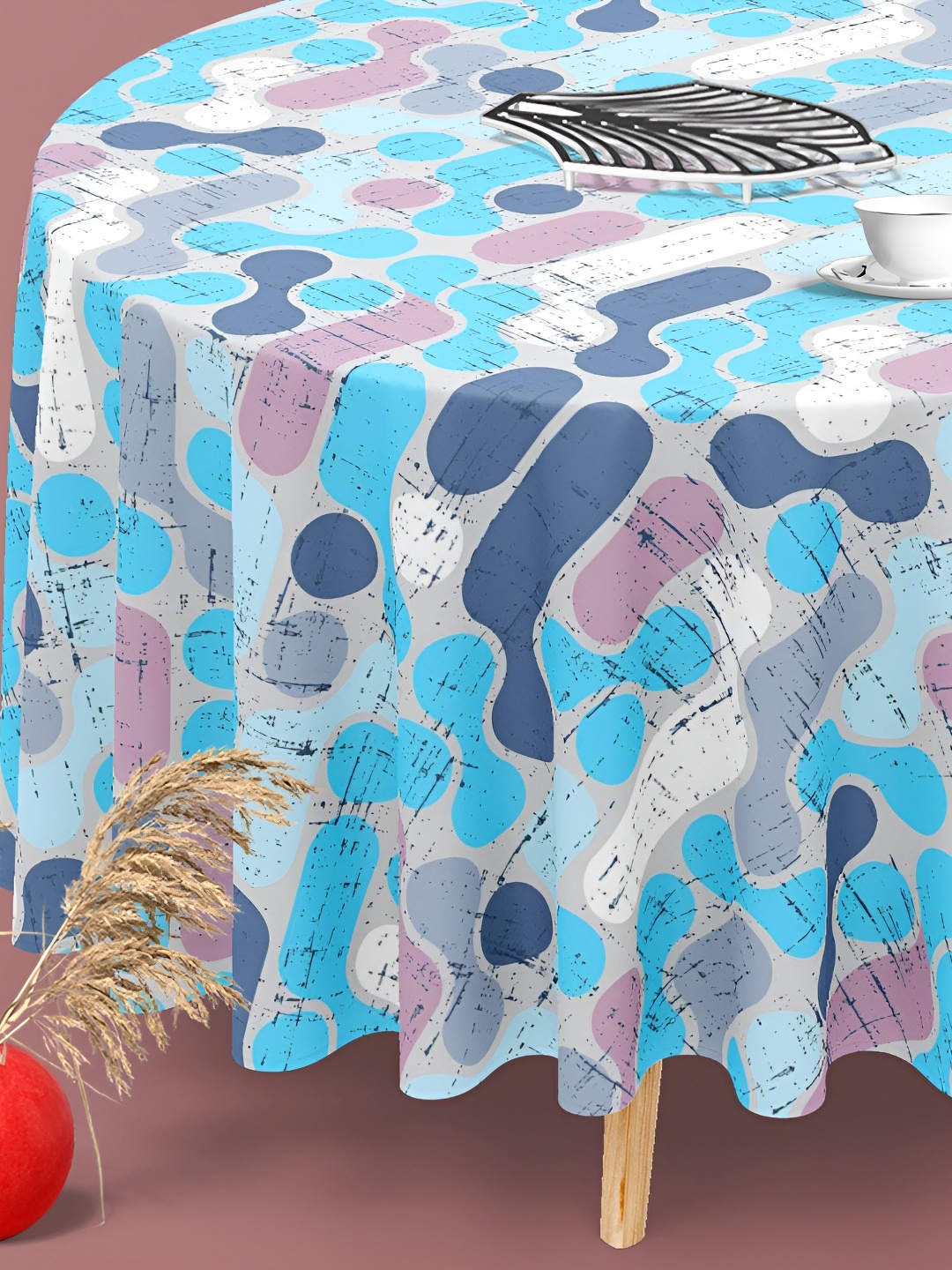 

ArtzFolio Multicoloured Anti-Slip Round 6-Seater Table Cover, Multi